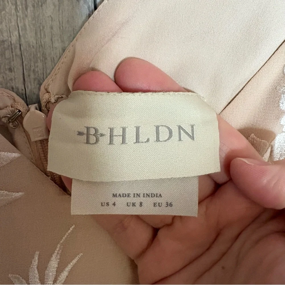 BHLDN sadia maxi dress pale pink floral embroidered women’s size 4 Anthropologie - Picture 5 of 7